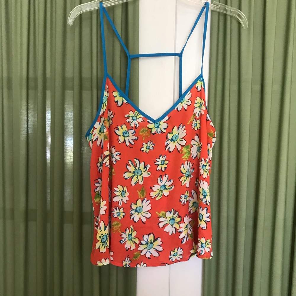 Orange Floral Summer Crop Top